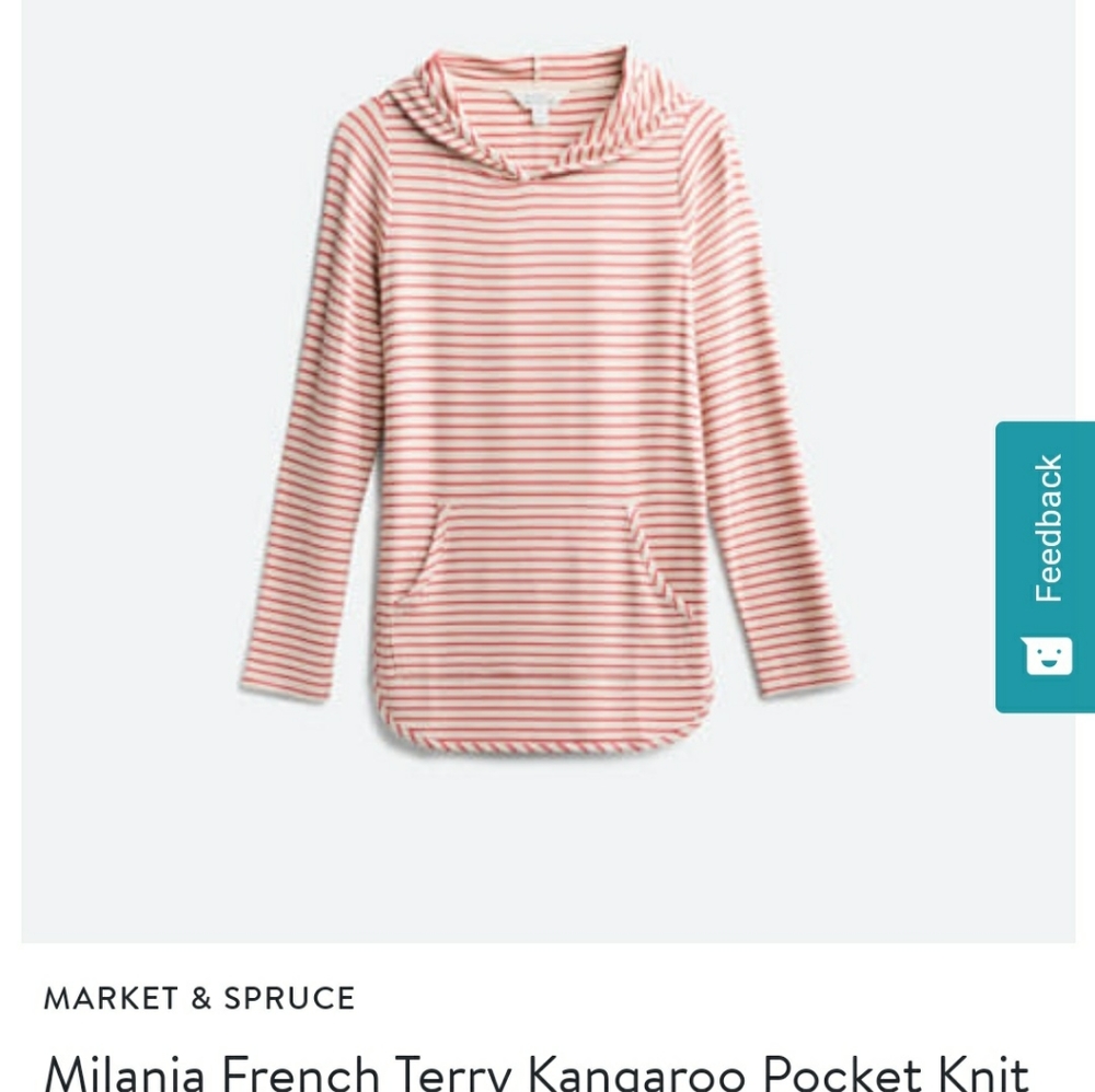 Striped Terry Cloth Hooded Sweater